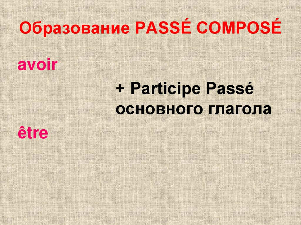 Глаголы в passe compose во французском