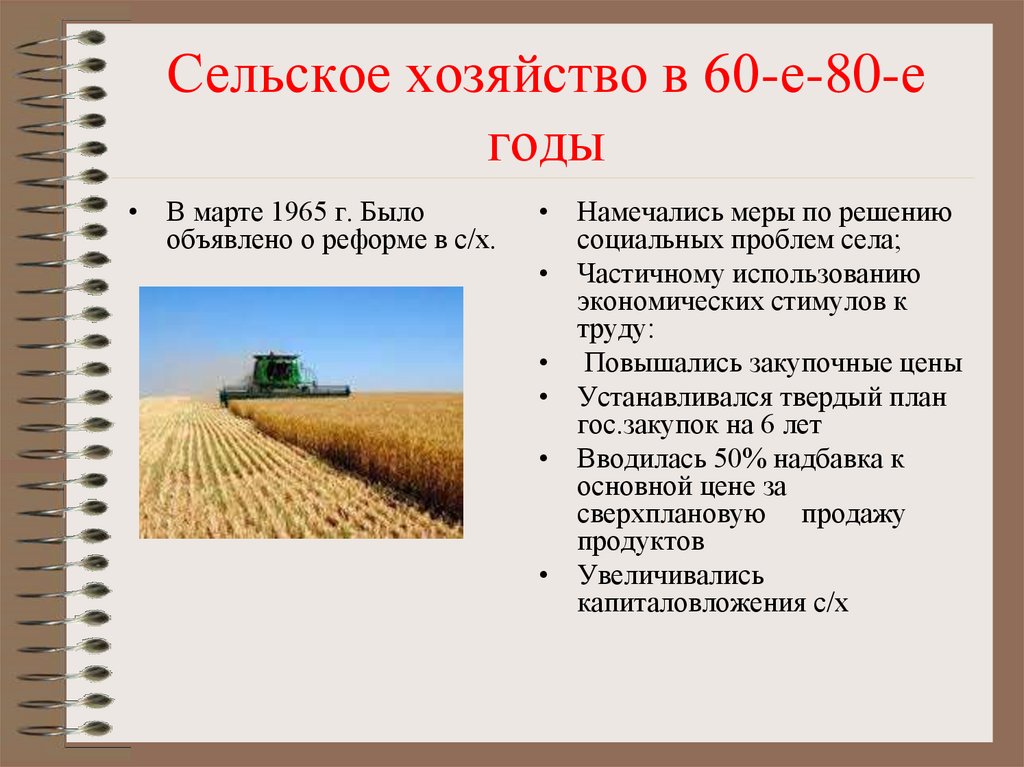 Вывод развитие сельского хозяйства