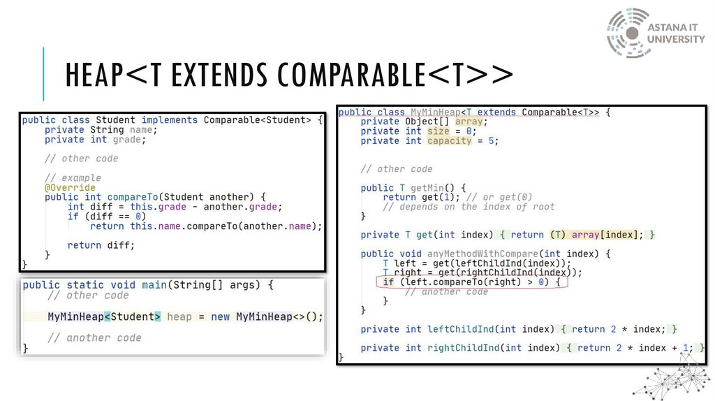 Heap<T extends Comparable<T>>