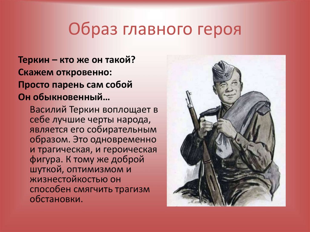 Глава два солдата читать. Твардовский образ Василия Теркина.