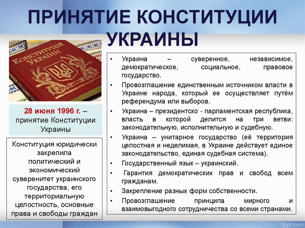Статья 15 конституции украины. Конституция Украины. Конституция Украины 1996 года. Принятие Конституции.