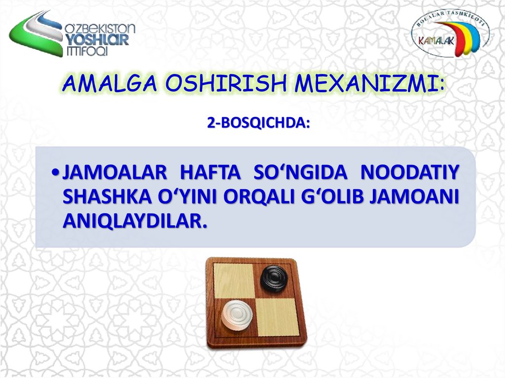 AMALGA OSHIRISH MEXANIZMI: