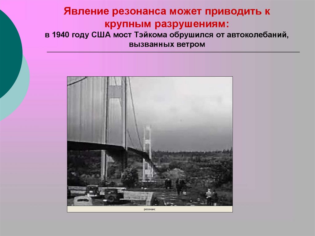 Явление резонанса в природе и технике проект по физике