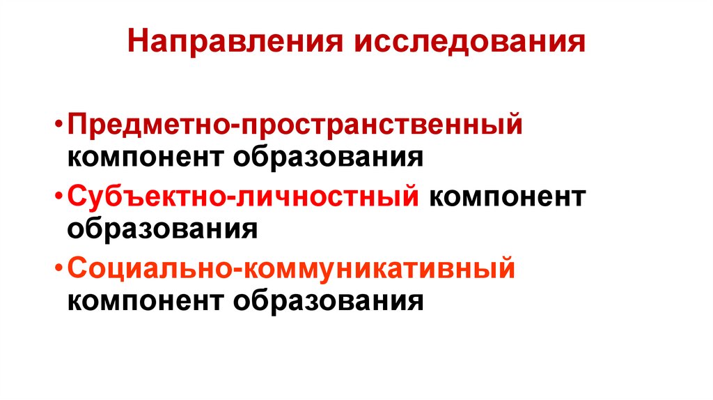 Направления исследования