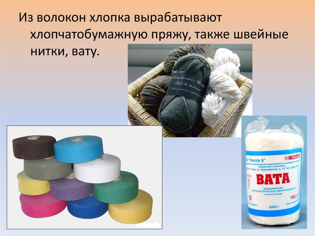 Хлопчатобумажное волокно. Получение и его свойства - презентация онлайн