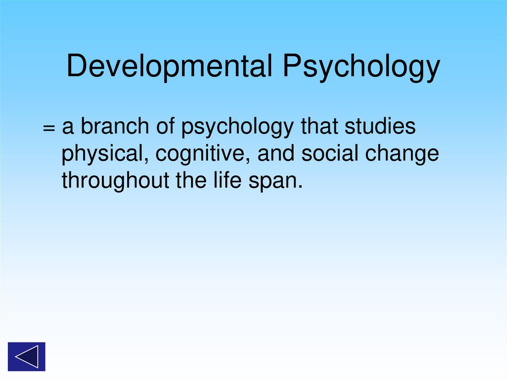 Developmental Psychology