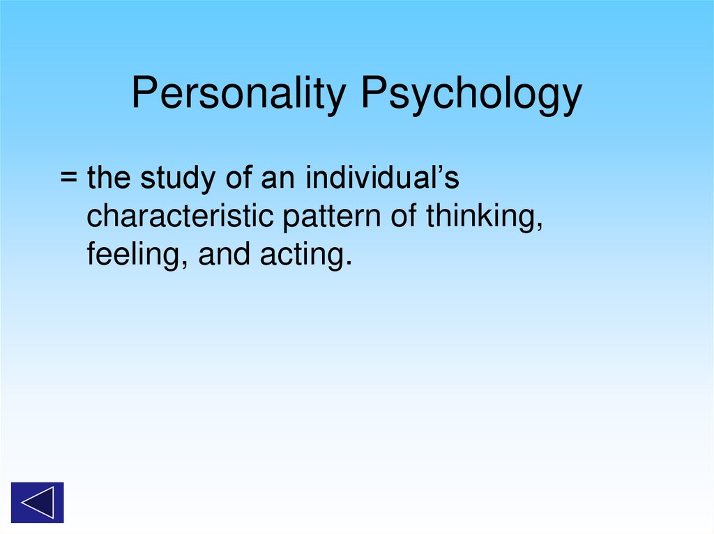 Personality Psychology