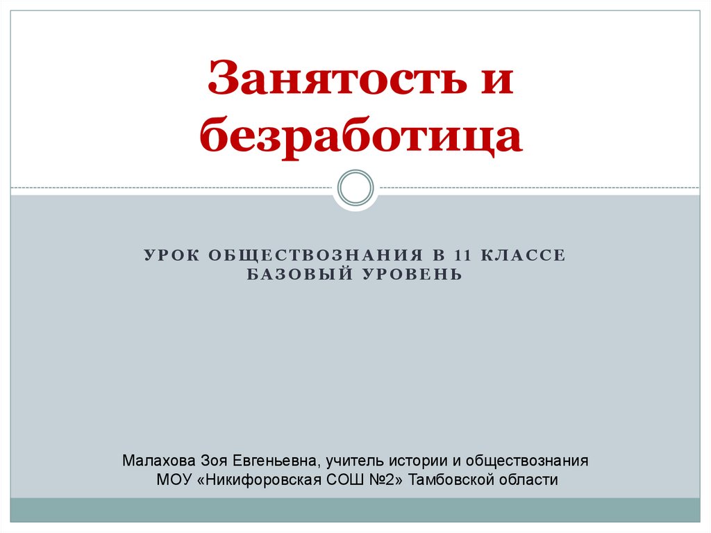 Безработица презентация обществознание