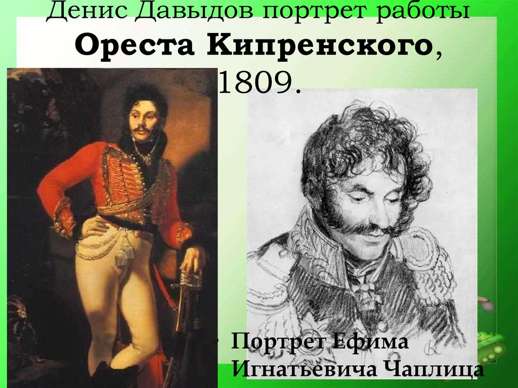 Укажите автора картины портрет давыдова представленной в задании