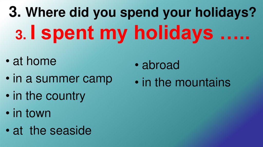 Take your holiday