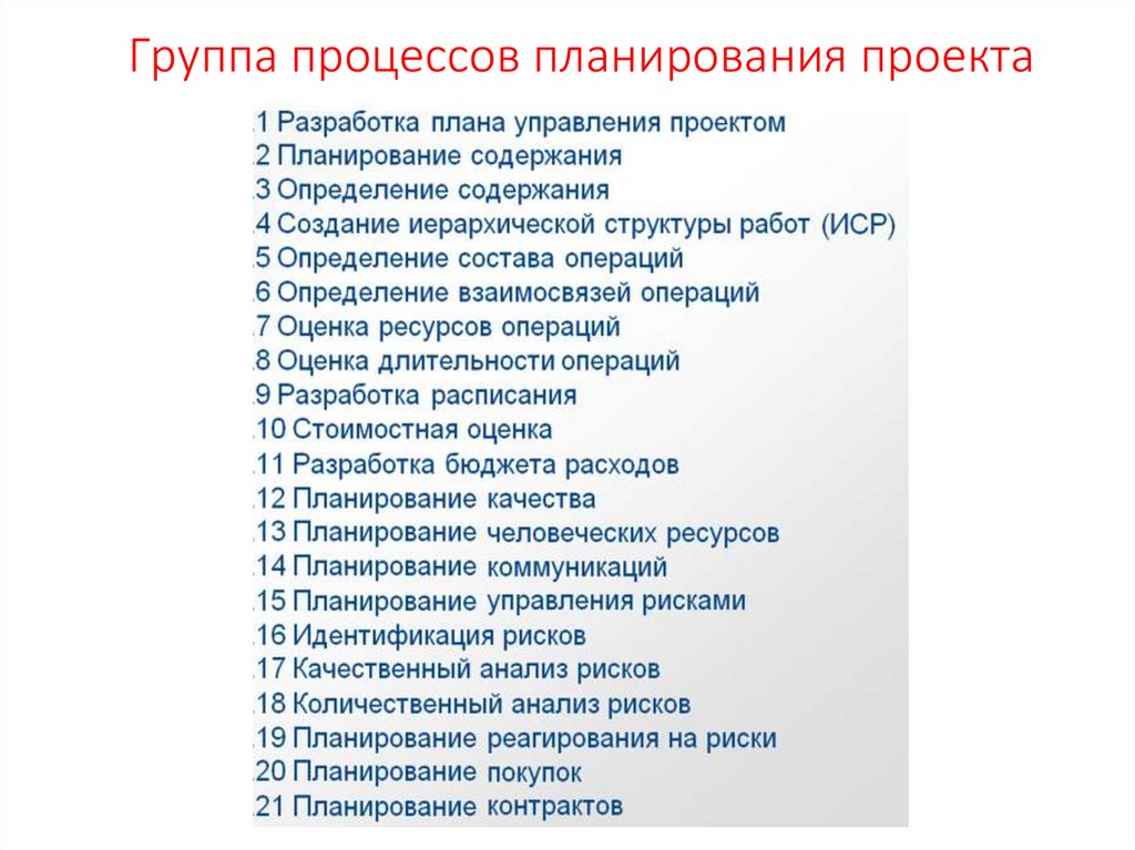 На решение каких из перечисленных задач направлена группа процессов планирования проекта