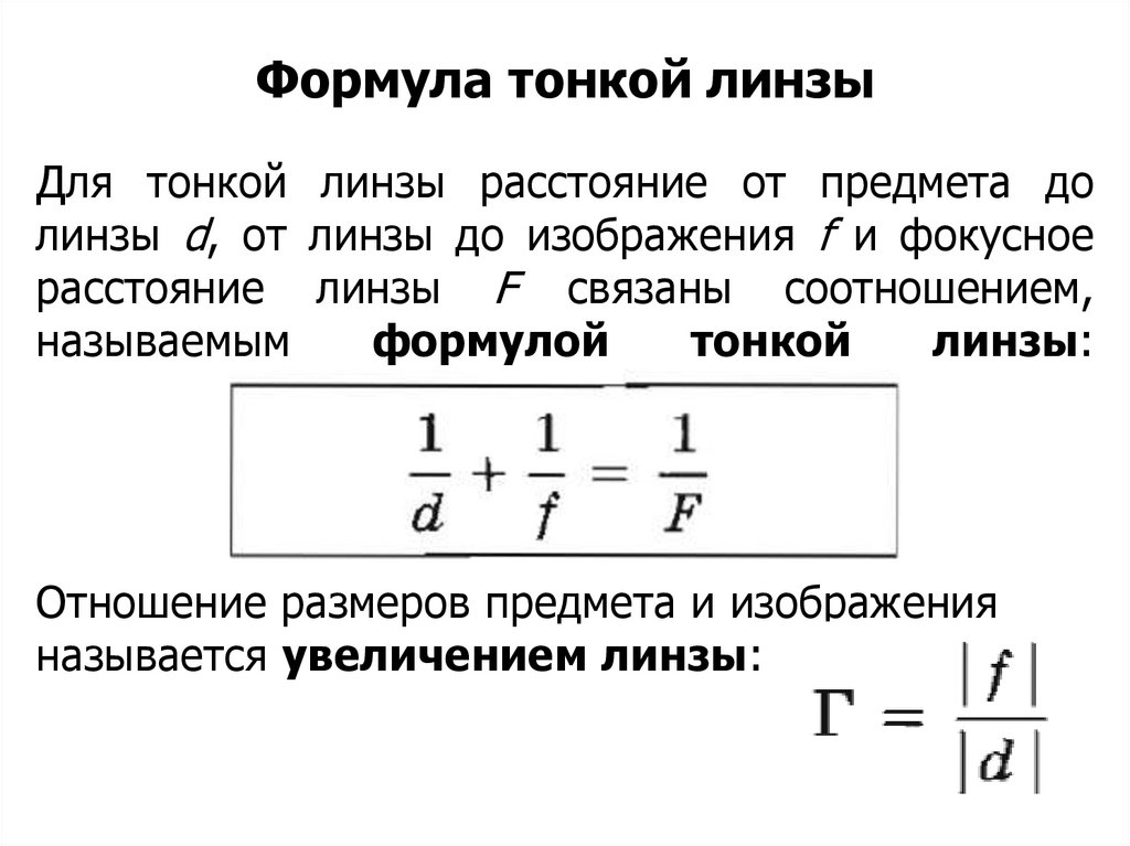 Расстояние от линзы до изображения