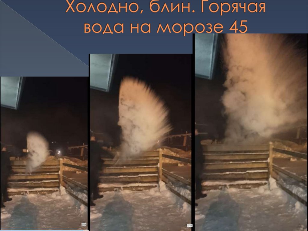 Холодно, блин. Горячая вода на морозе 45