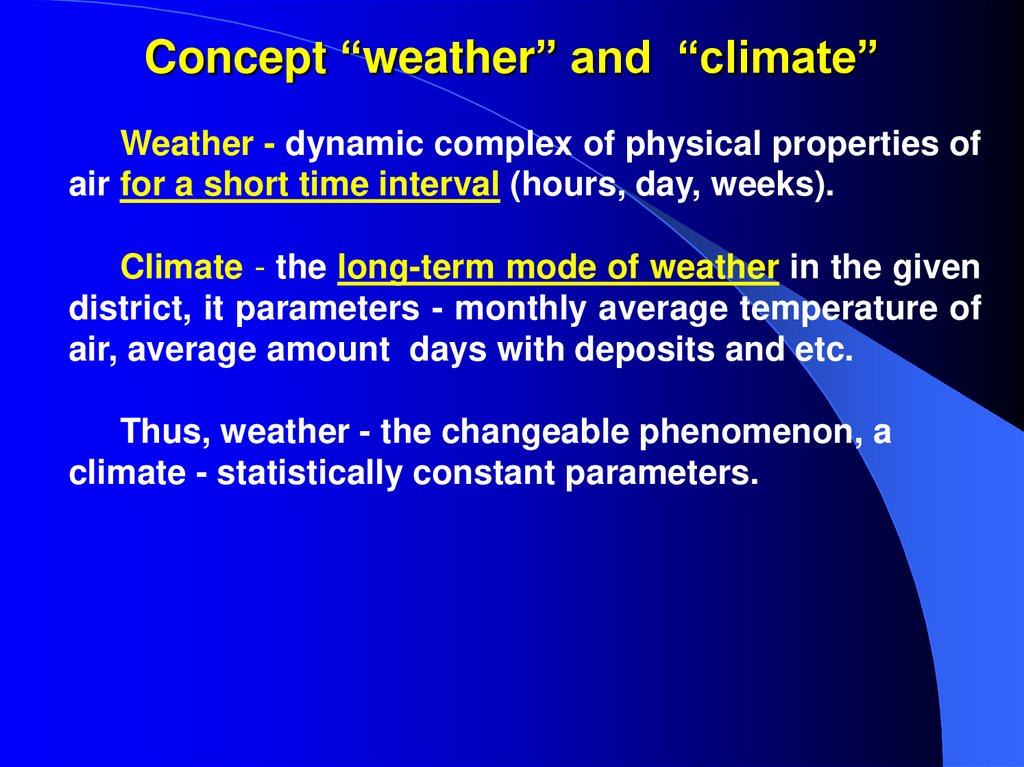 Concept “weather” and “climate”