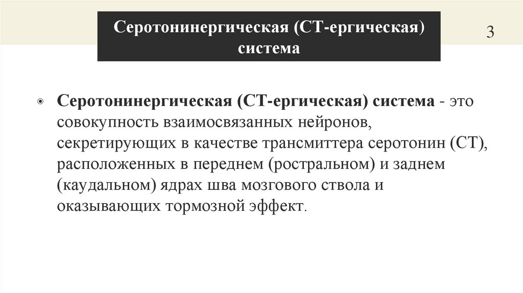 Серотонинергическая (СТ-ергическая) система