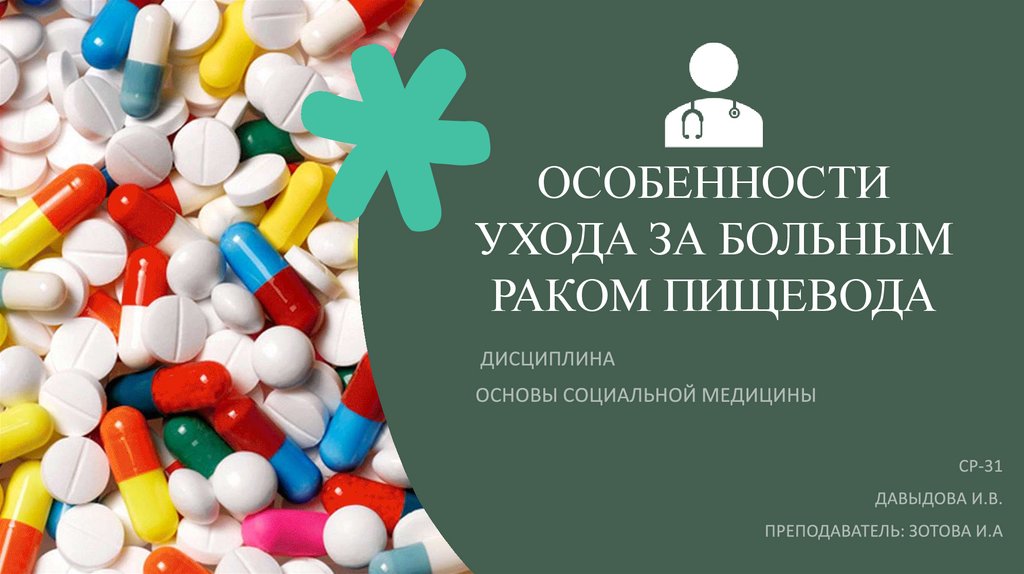 Особенности ухода за больным раком пищевода - презентация онлайн