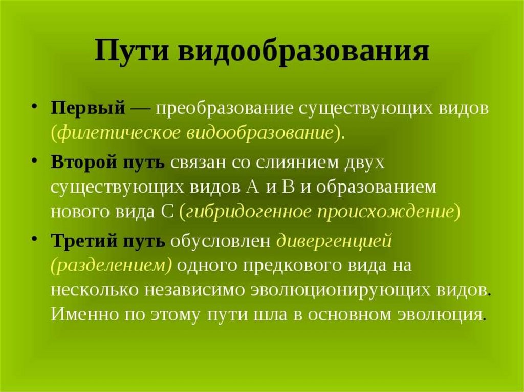 Видообразование 9 класс презентация