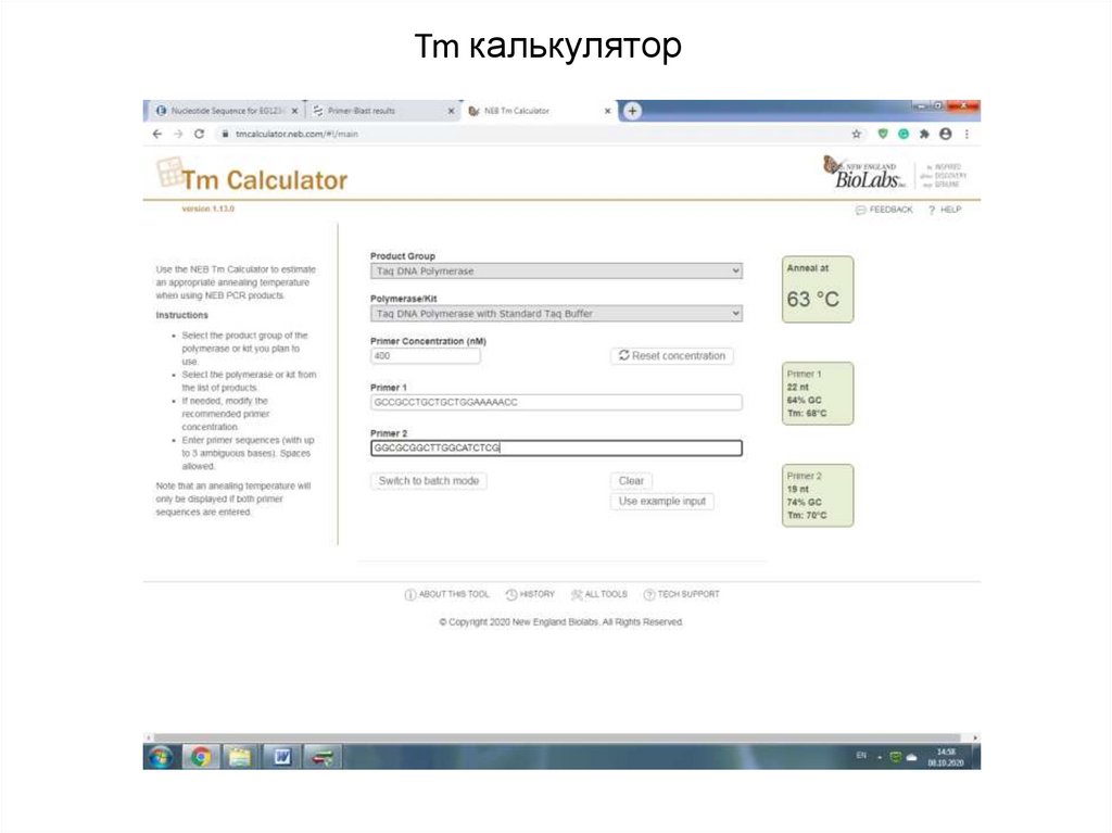 Tm калькулятор