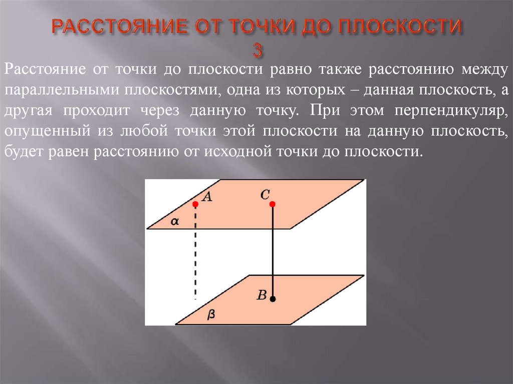 Найти расстояние от точки до плоскости