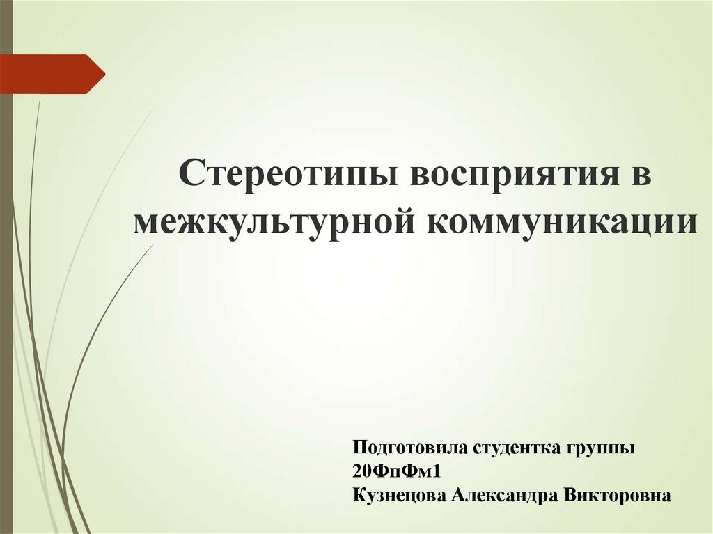 Стереотипы восприятия в межкультурной коммуникации  презентация онлайн