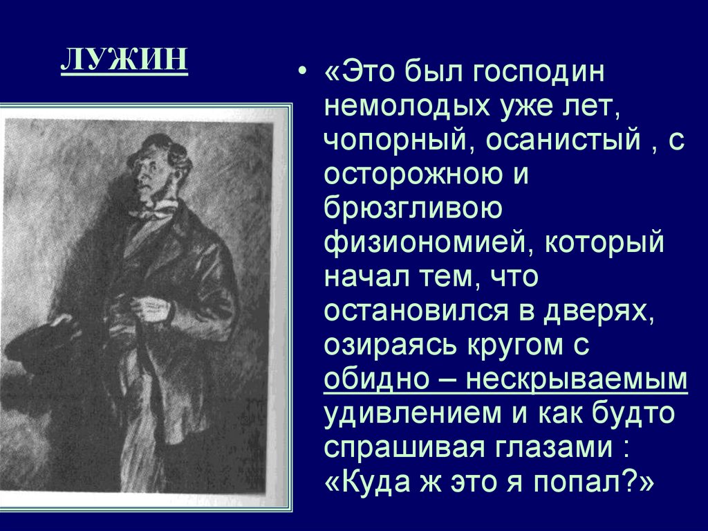 Цитатная характеристика лужина преступление и наказание. Лужин пётр Петрович преступление и наказание описание. Лужин Петр Петрович преступление и наказание портрет. Краткая характеристика Лужина в романе преступление и наказание. Портрет Лужина в романе.