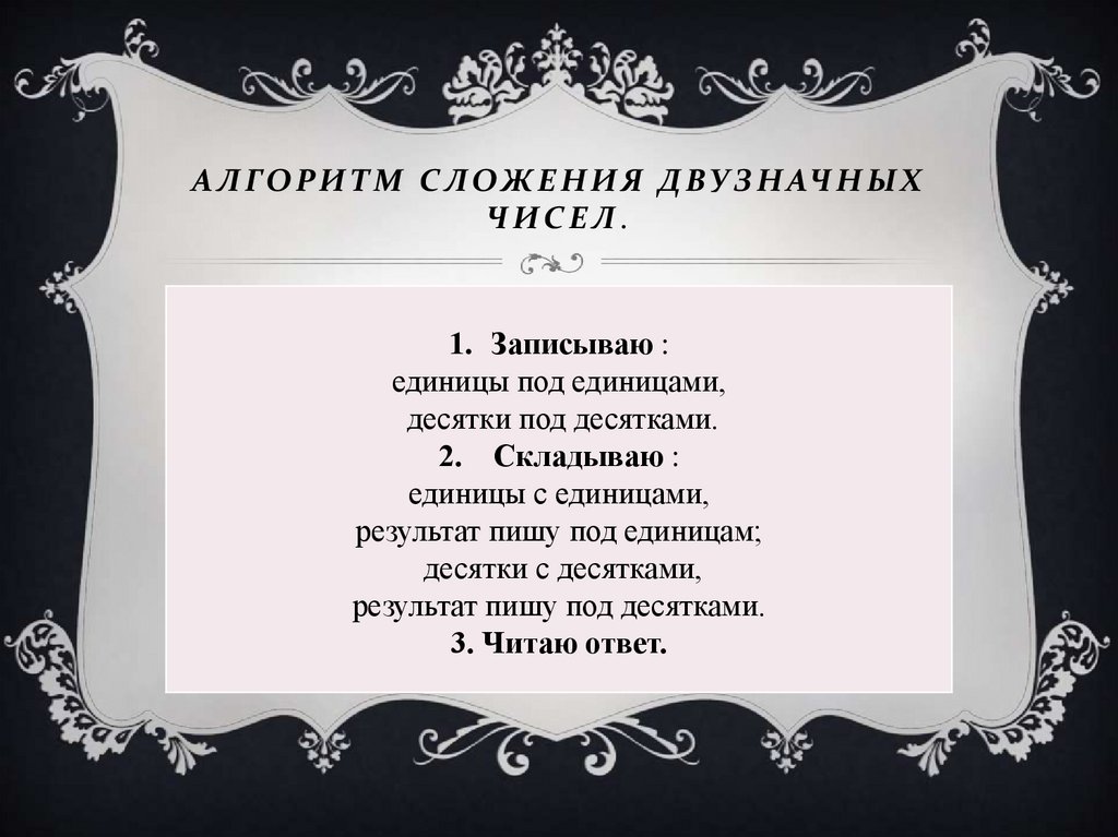 Алгоритм сложения трехзначных чисел