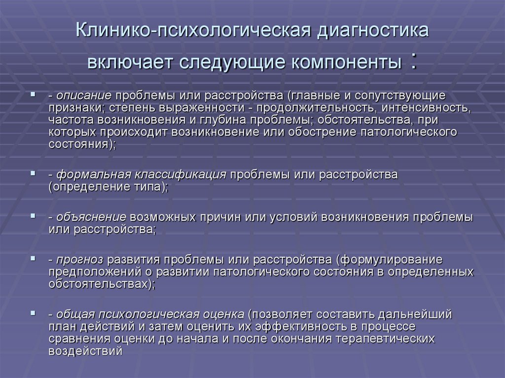 План патопсихологического обследования