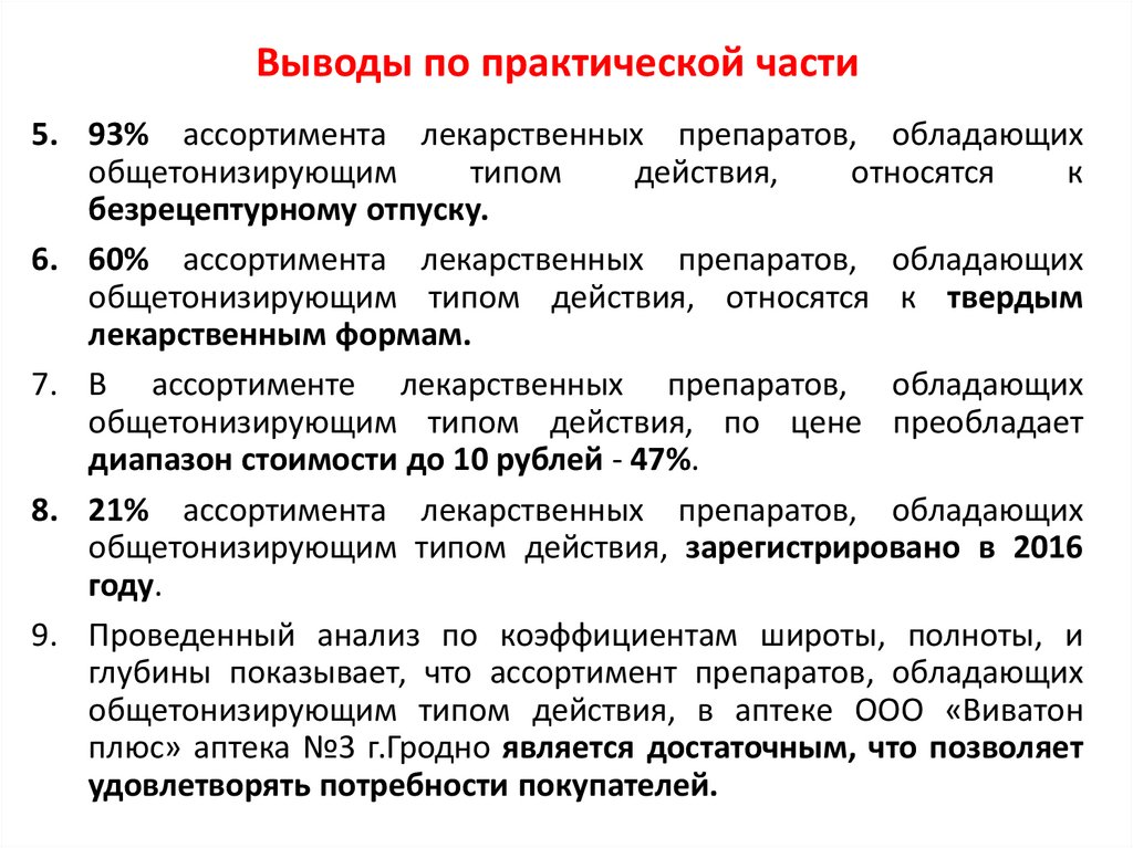 Выводы по практической части