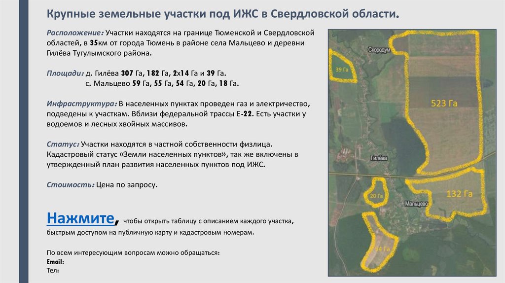 Крупные земельные участки под ИЖС в Свердловской области - презентация онлайн