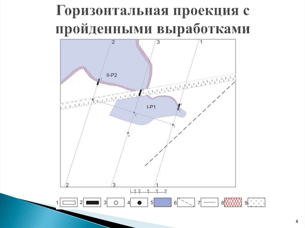Горизонтальная проекция с пройденными выработками