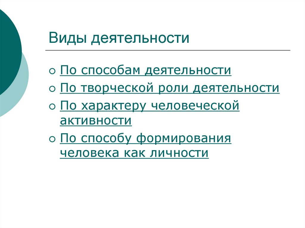 Способы деятельности. Роль деятельности человека.