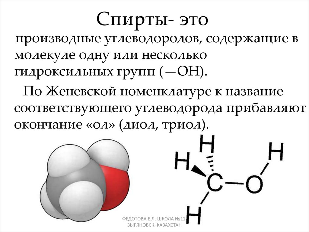 Спирты презентация 10 класс