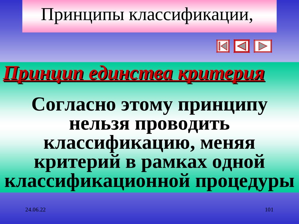 Принципы классификации,
