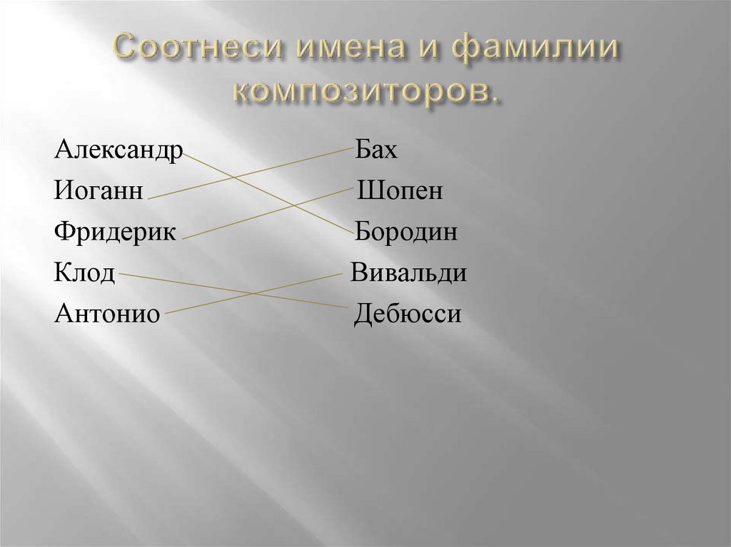 Соотнесите имена и произведения. Фамилии композиторов. Имя и фамилия композитора. Композиторы имя фамилия отчество. Соотнесите имена и фамилии композиторов.