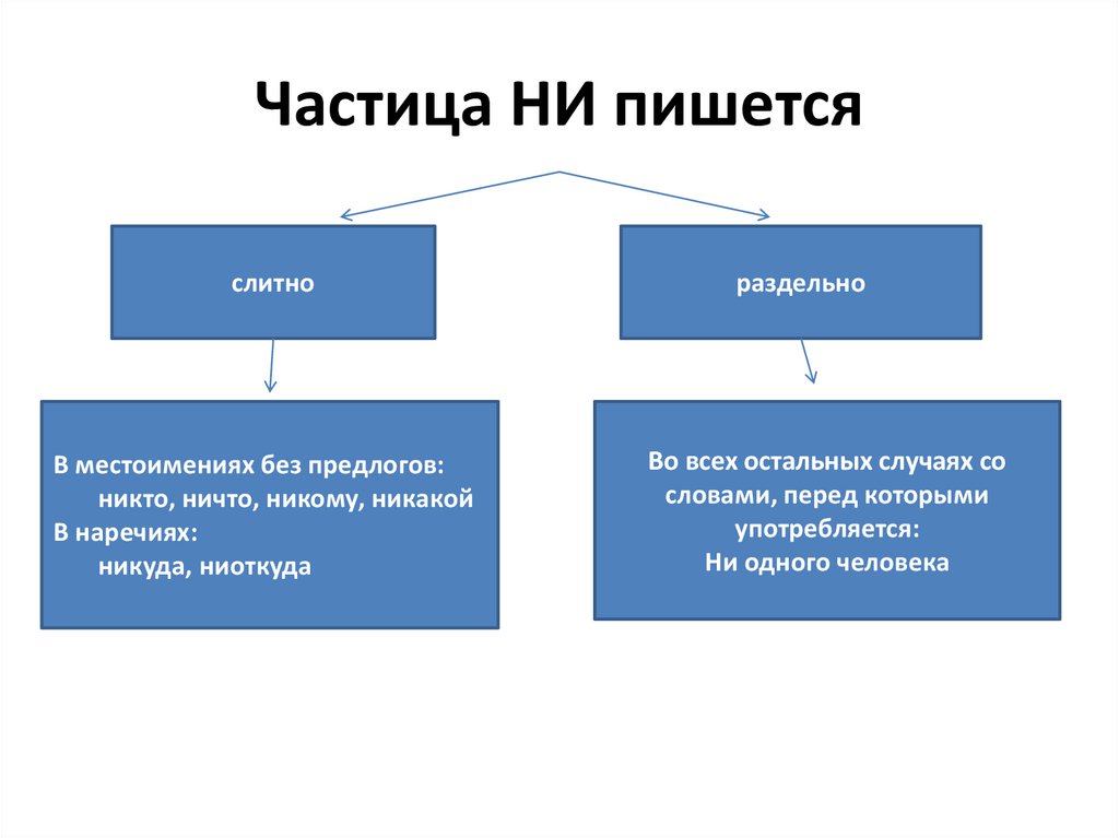 Частица ни. Частица ни пишется.