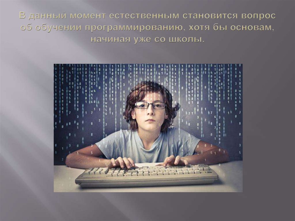 В данный момент естественным становится вопрос об обучении программированию, хотя бы основам, начиная уже со школы.