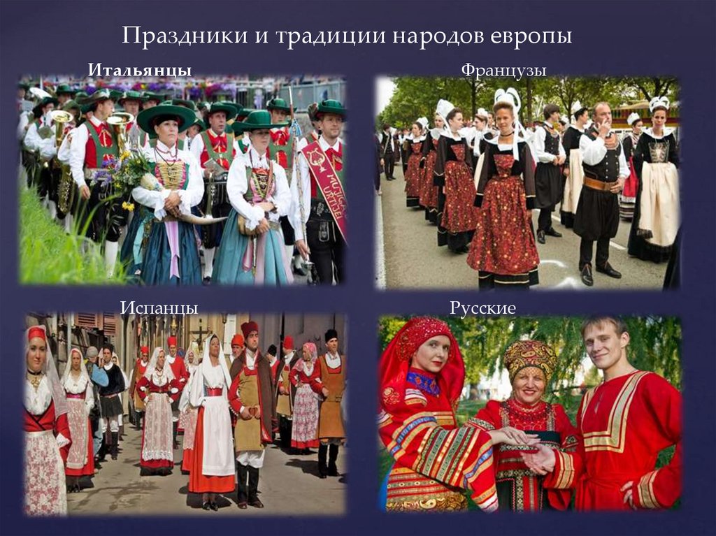 Сообщение о национальных традициях в европе. Традиции народов. Культура разных народов.