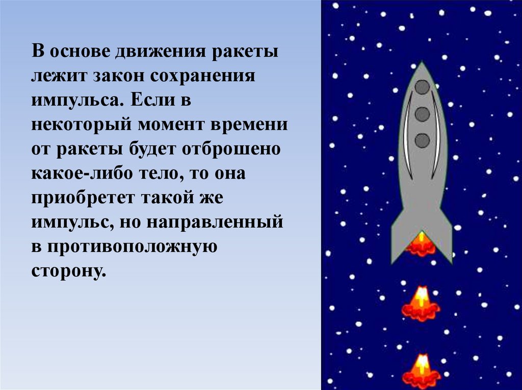 Движение ракеты. Реактивное движение ракеты. Закон реактивного движения. Закон сохранения импульса для движения ракеты.