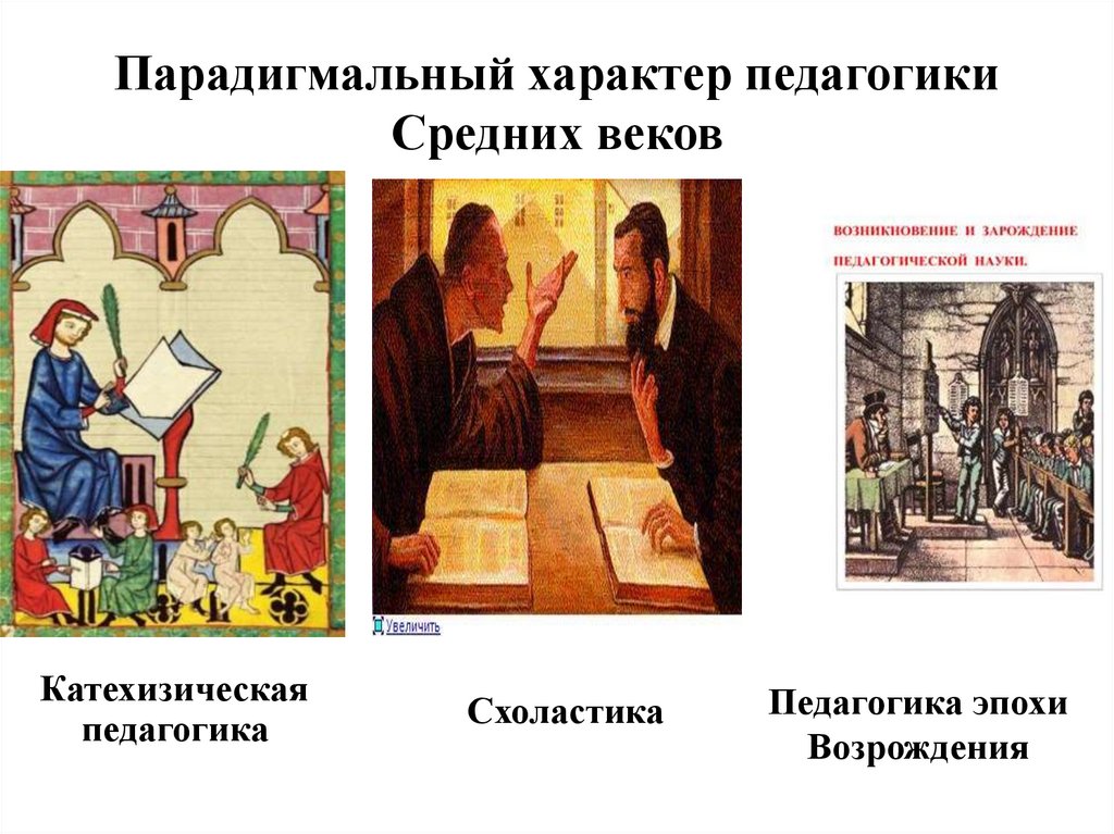 Парадигмальный характер педагогики Средних веков