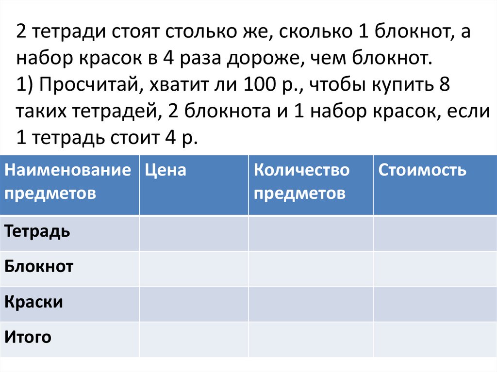 Тетрадь стоит столько же