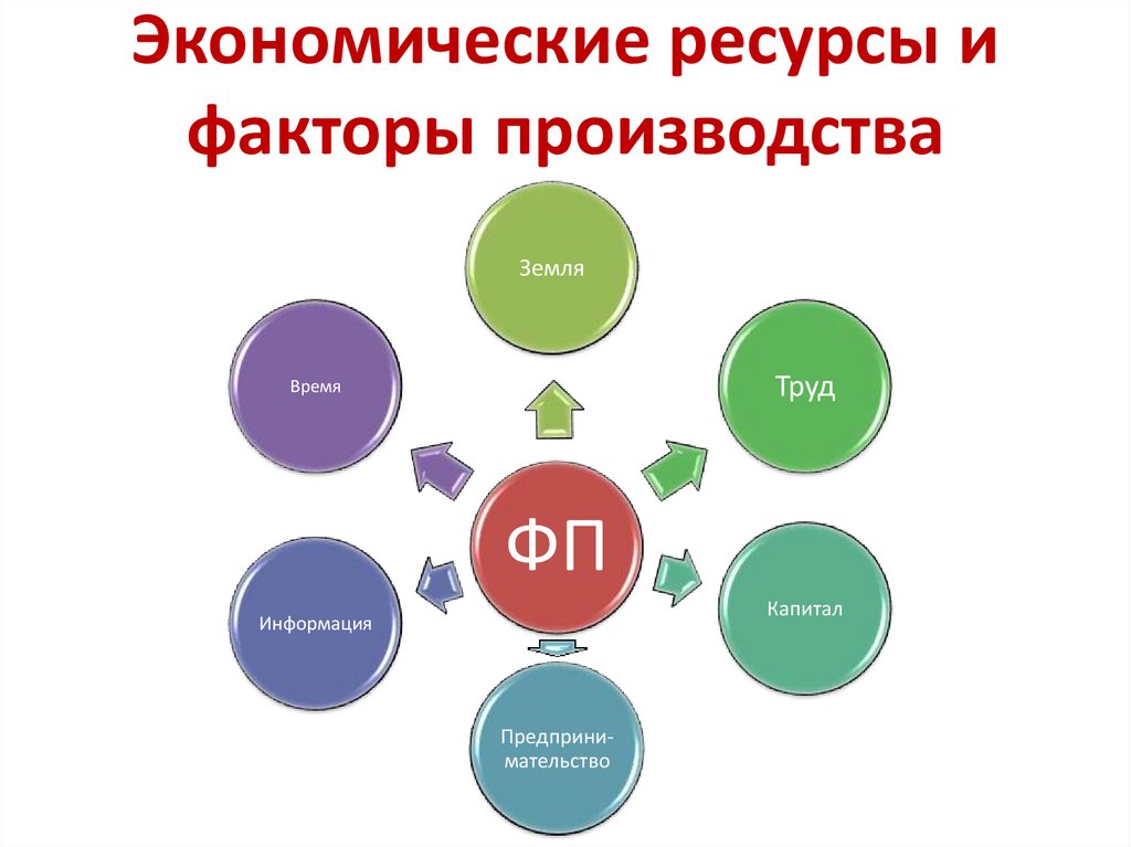 Вид ресурсов факторов производства. Экономические факторы производства время.