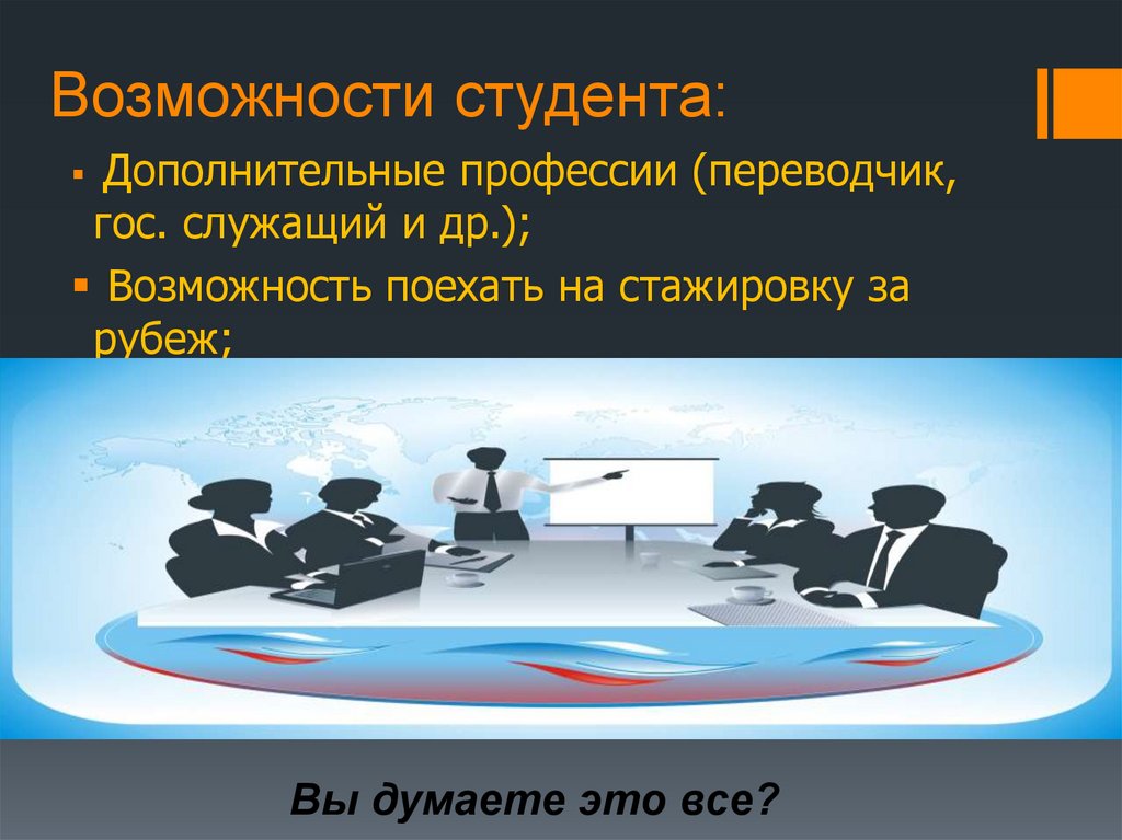 Направление возможностей. Возможности студента.