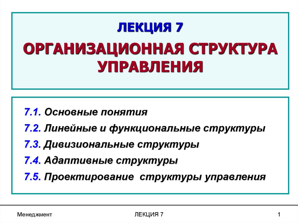 Структура 7 главы