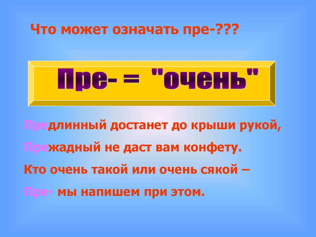 Приставка пре при презентация 6 класс