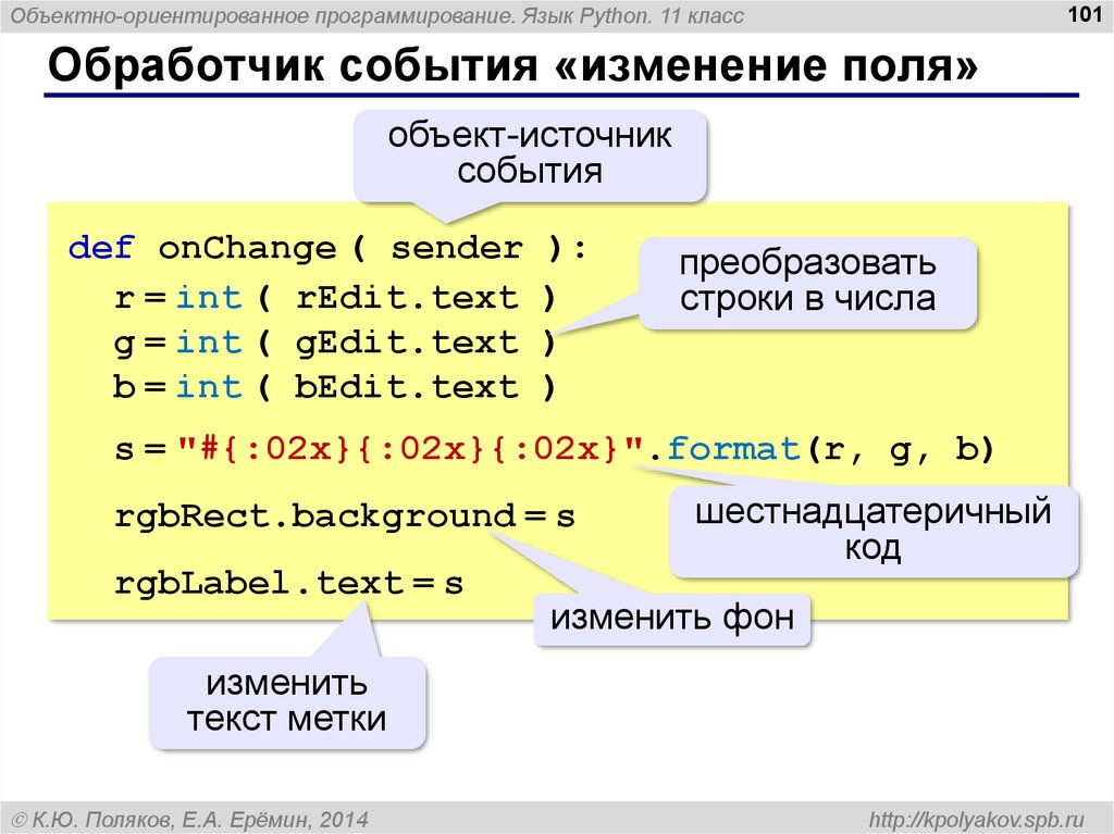 Изменить событие