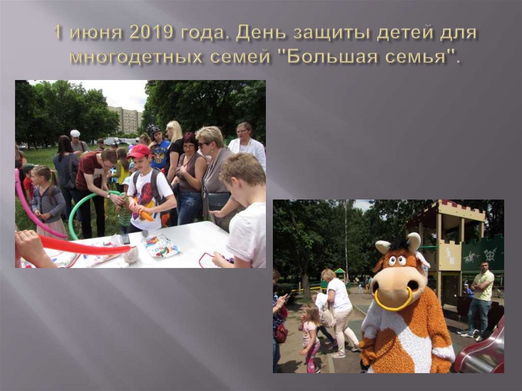 1 июня 2019 года. День защиты детей для многодетных семей "Большая семья".