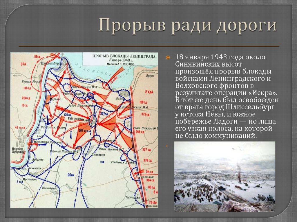 В каком году прорвали блокаду. Прорыв блокады Ленинграда январь 1943 карта.