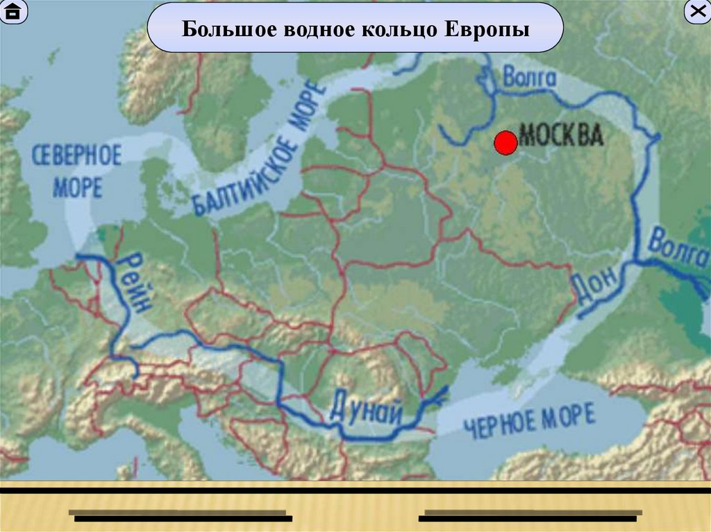 Большинство рек европейской части россии. Речное кольцо Европы. Карта рек Европы. Европейское водное кольцо. Большое водное кольцо России.