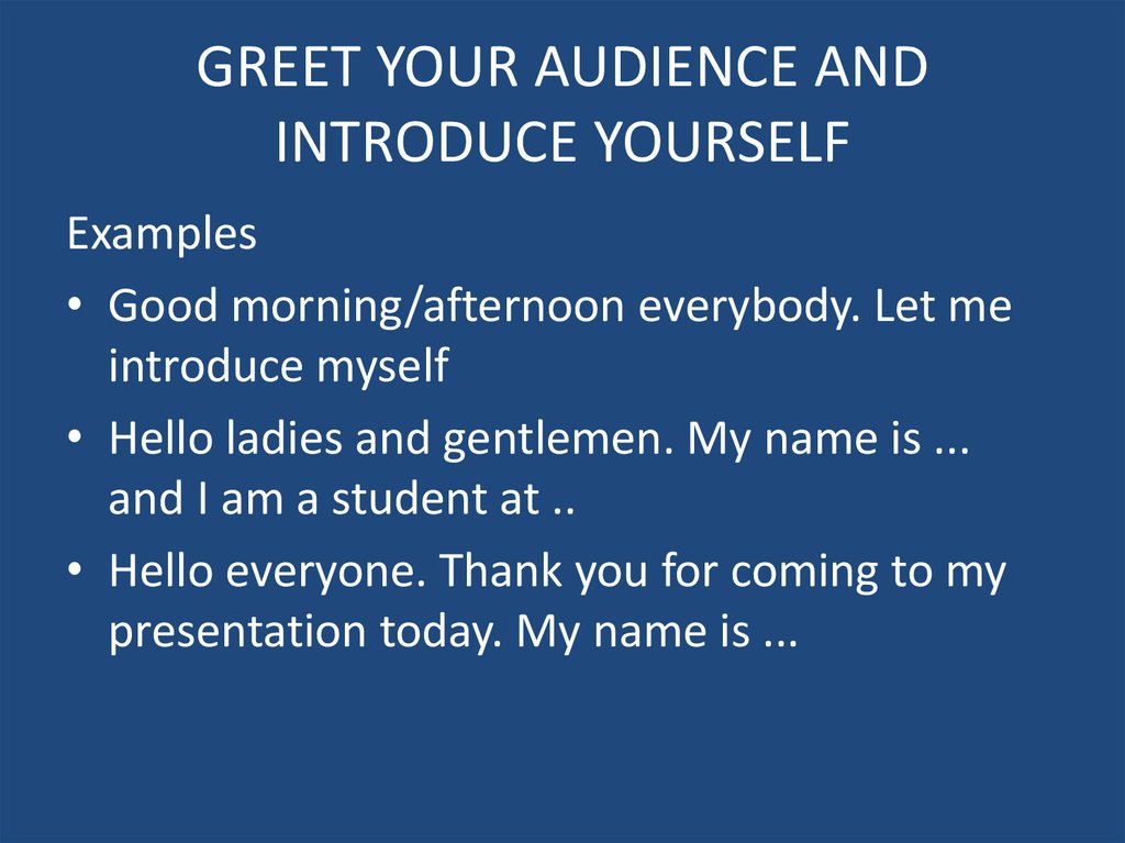 how to greet in presentation