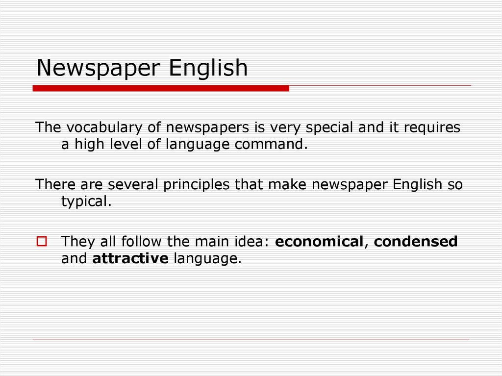 Newspaper English